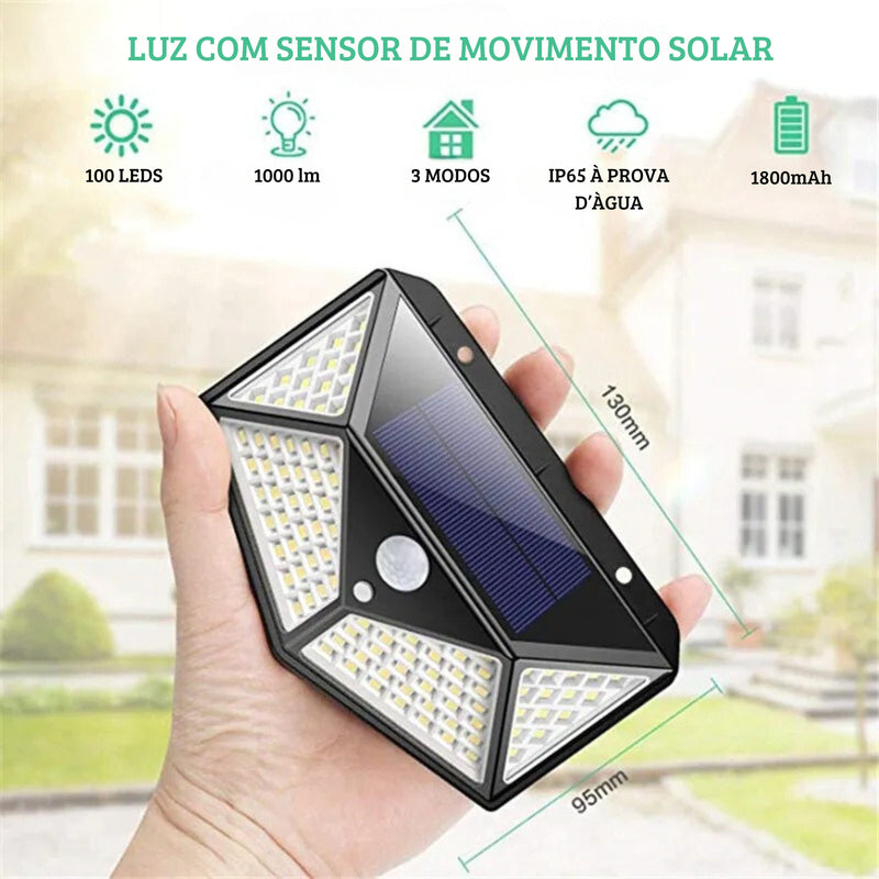 Brilho Solar Motion: Lâmpada de Parede LED Inteligente com sensor de movimento