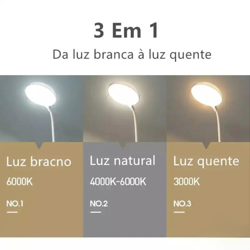 Abajur LED recarregável sofisticado de mesa