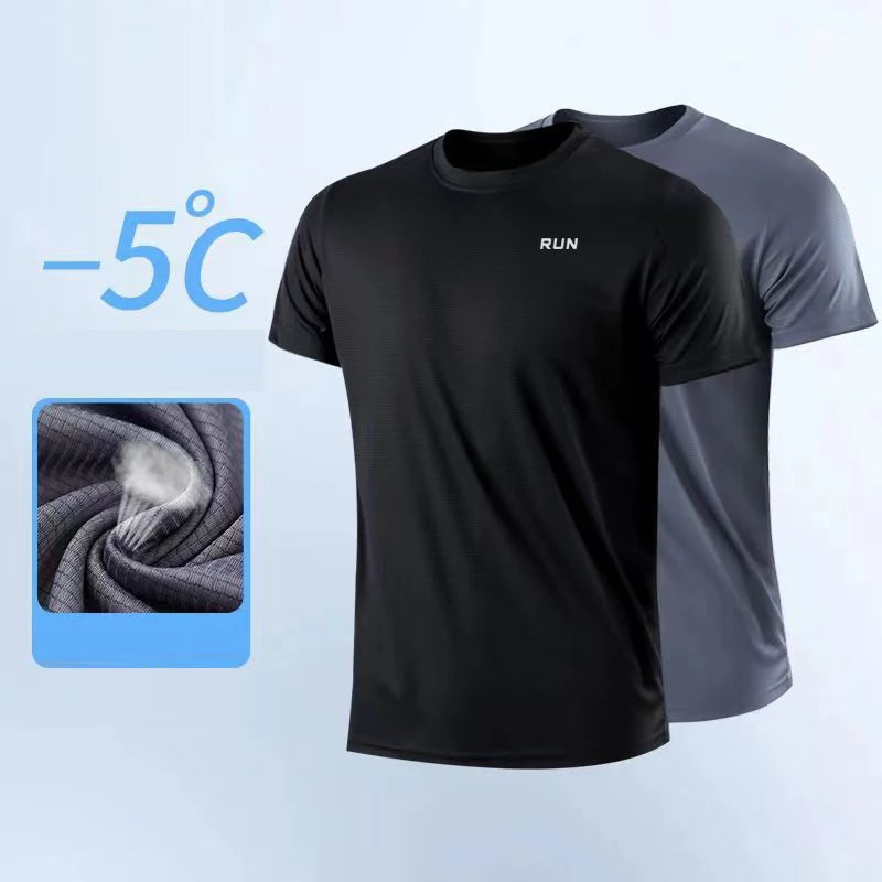 Camiseta esportiva masculina, secagem rápida fitness